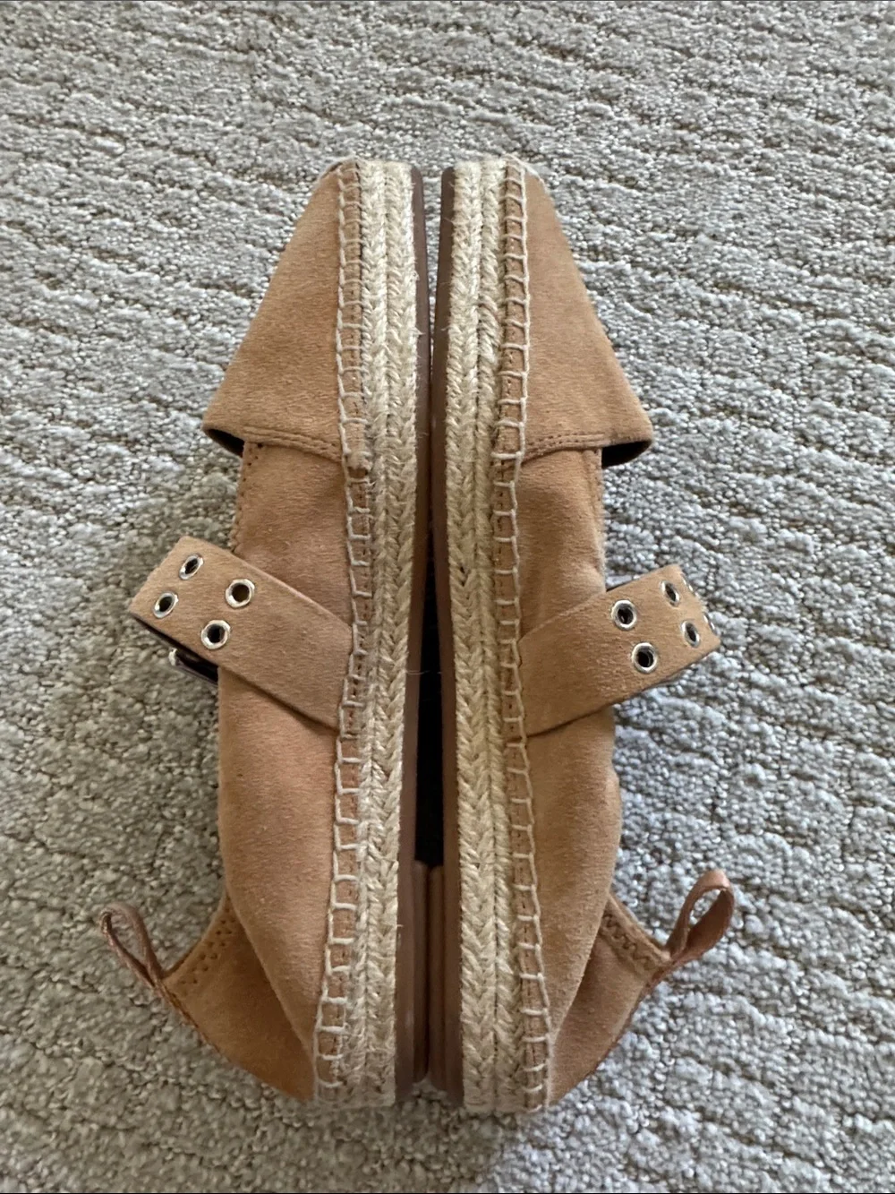 Rag & Bone Anteros Suede Mary Jane Espadrilles Tan Size 40 NWOB